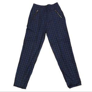 Plaid High Waist Skinny Pants